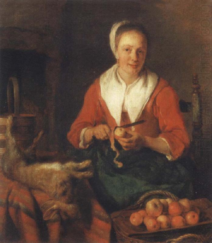 Apple scarf end woman, Gabriel Metsu